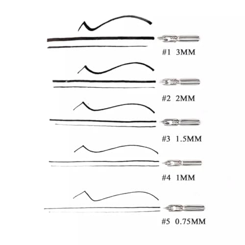 Caneta Caligrafia Para Tinteiro 5 Bicos Pena Desenho Lettering