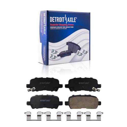 Image of Detroit Axle - Rear Brake Pads for Chevrolet Impala Pontiac Grand Prix Buick Allure LaCrosse, Ceramic Brake Pads w /Hardware Replacement