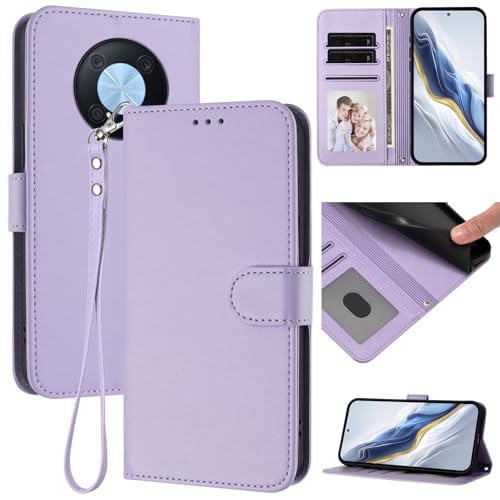 Pzwoxukhov Compatible with Huawei Nova Y90 Case Cover,Compatible with Huawei Enjoy 50 Pro Phone Case,Solid Color flip Shockproof Case Cover Purple