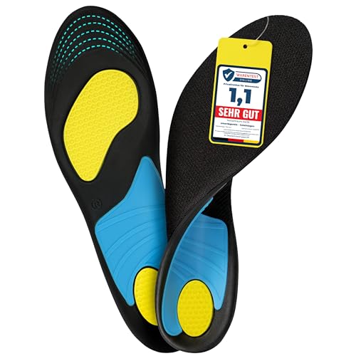 Einlegesohlen Arbeitsschuhe für Beruf, Alltag und Sport - Einlegesohle Gel mit optimaler Stoßdämpfung und Stabilisierung 42/45 EU, zuschneidbar für Größe 42 bis 46 Einlegesohlen Arbeitsschuhe für Beruf, Alltag und Sport - Einlegesohle Gel mit optimaler Stoßdämpfung und Stabilisierung 42/45 EU, zuschneidbar für Größe 42 bis 46