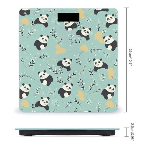 Báscula digital Cute Pandas de vidrio templado para baño miniatura 2