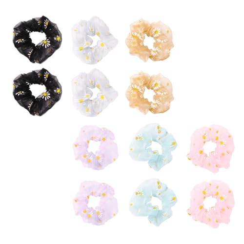 NOLITOY 12 Piezas Lazo De Pelo De Margarita Humano Gemas Para El Cabello Accesorios Para El Cabello Para Mujeres Lazos Para El Cabello Para Niñas Gomas Para El Cabello Para Mujeres Malla