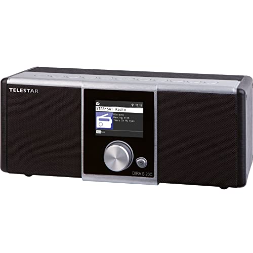Telestar DIRA S 20C Kabelradio/Internetradio (DVB-C, AAC, Internet, WLAN, Bluetooth, Stereo, Farbdisplay, DSP Soundprozessor) Silber/Schwarz