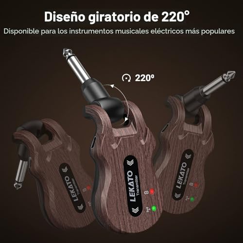 Miniatura 4 de Lekato 5.8ghz Inalámbrico Guitarra Guitarra Transmisor Receptor Sistema De Guitarra Inalámbrico Recargable Audio Digital Guitarra Bajo Sistema Para Guitarras Bajo
