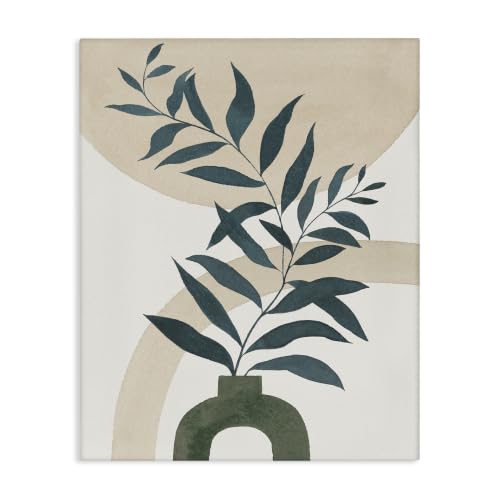 Modern Curvy Plant Leaves Boho, 24 x 30 Inch Canvas Wall Art