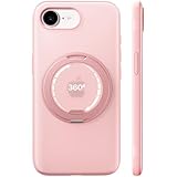 TORRAS iPhone 16e 用 ケース【初夏トキメキタイム・動画視聴ベストケース】多機能一体360°回転スタンド MagSafe充電対応 半透明 耐衝撃 マット感 黄ばみなし レンズ保護 ストラップホール付き 耐衝撃 ワイヤレス充電対応 iphone 16e 用カバー 6.1インチ「Ostand O3 Fitness」チェリーブロッサム（マットピンク）