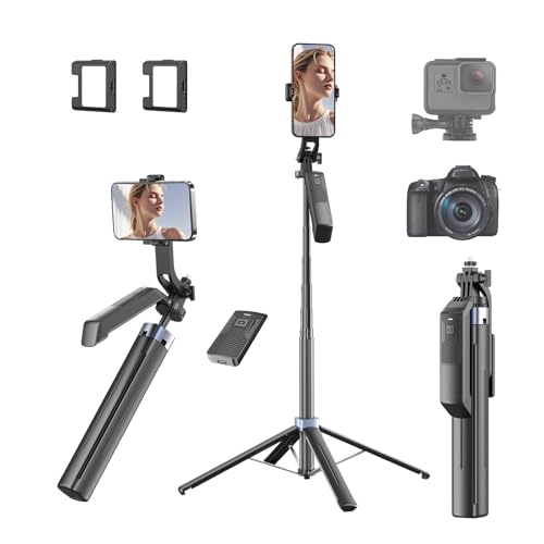 71" Selfie Stick Phone Tripod with Wireless Remote & 2