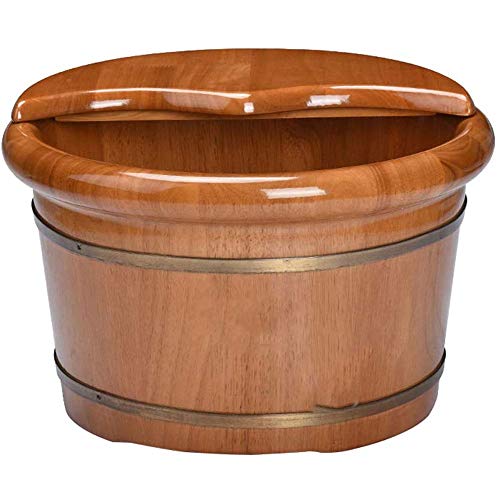 Cubeta de masaje para pies en madera con tapa