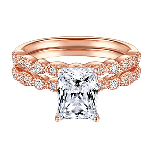 Duo de bagues mariage femme rectangle argent 925 à porter au quotidien