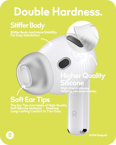 Image of Gcioii 3 Pairs Ear Tips for AirPods 4 Noise Cancelling Earbuds Cover [Added Storage Pouch] Anti-Slip Accessories Compatible with Apple AirPods 4th Generation (Translucent)