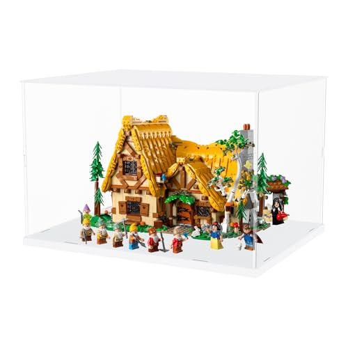 Image of Choowin Acrylic Display Case for Lego 76419 for Lego Hogwarts Castle and Grounds for Lego Display Thickened Clear Acrylic Display Cases for Collectibles Assemble Dustproof Display Box(White Base)