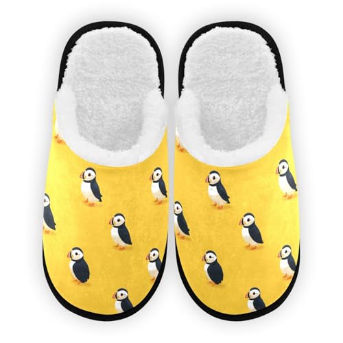 Puffins Yellow Cartoon Cute Slippers For Women Men Soft Memory Foam Non-Slip Animal Winter Indoor House Shoes Travel Slipper