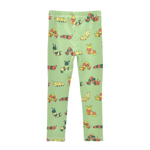 Girls Basic Leggings Baby Girls Pants Caterpillar Soft Footless Stretchy Tights Pants 4-10Y2