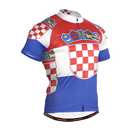 Croatia Flag Men's Cycling Jersey Short Sleeve Bike Jacket Biking Bicycle Jersey Shirt