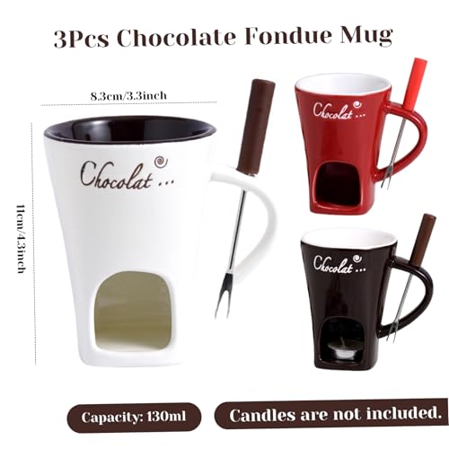 Fondue de chocolate de cerámica resistente al calor con tres piezas 7
