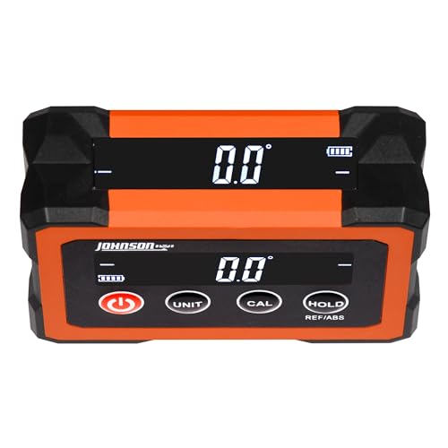 Image of Johnson Level & Tool Dual-Screen Magnetic Digital Angle Gauge & Level - Rechargeable Digital Angle Finder with ±0.1 Accuracy, Auto-Rotating Displays & Rare-Earth Magnets for Table Saw Setup