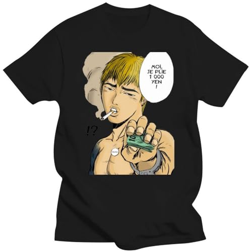 Men's T-Shirts GTO I Fold 1,000 Yen Funny Tees Short Sleeve Great Teacher Onizuka Japan Manga T...