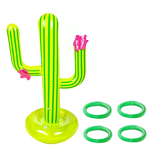 QUMIIRITY 1 Set Swimming Pool Inflatable Ring Toss Game Pool Floating Pool Toss Game Summer Beach Inflatable Cactus Swimming Pool Beach Toss Floating Cactus