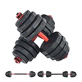 Fkstyle【3WAY可変式・コーチ監修】 ダンベル 40kg 2個セット (20kg×2) バーベルにもなる 12角形プレート アジャスタブルダンベル 転がらない 床に優しい 静音仕様 筋トレ器具 ホームジム用 トレーニング