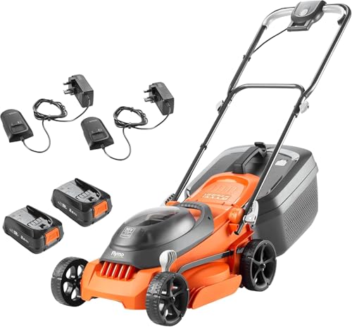 Flymo 36V EasiStore 340R Cordless Lawnmower Kit – x2 18V Power For...