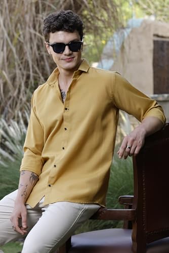 Image of Zilcon Linen Shirts for Men Casual Button Down Long Sleeve Shirt Solid Summer Beach Hawaiian Shirts