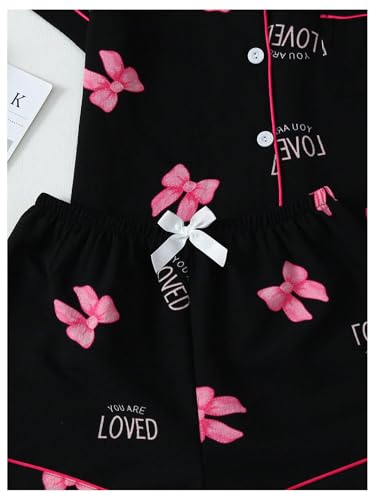Image of Verdusa Pajamas For Women Set 2 Piece Summer Pajama Sets Cute Pjs Lounge Matching Button Shirt with Shorts