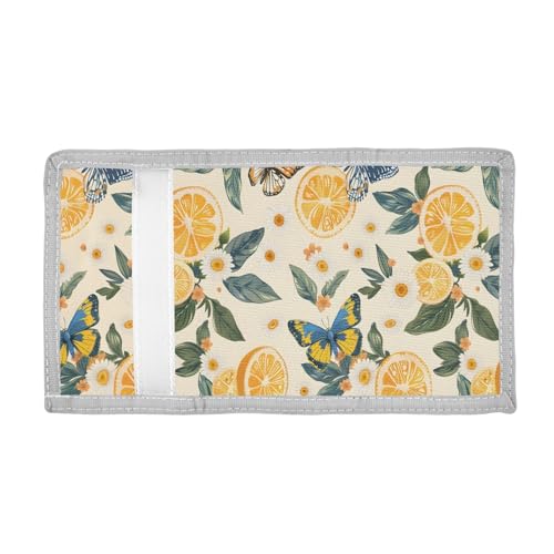 ALAZA Kids Wallets for Boys Girls Toddler Trifold Wallet Children Small Lemons Butterfly with Zipper Coin Pocket2