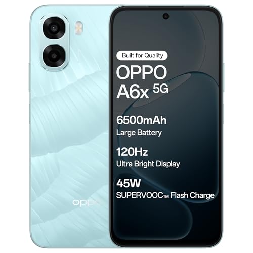 Oppo A6X 5G (Ice Blue, 4GB RAM, 128GB Storage) with No Cost EMI/Additional Exchange Offers