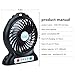 COO Mini Portable Battery Operated Desk Fan with Flashlight, 3 Speeds Adjustable, Rechargeable Small Desk Fan for Home Office Bedroom Outdoor Backpacking Camping, 4.5 Inch, Black