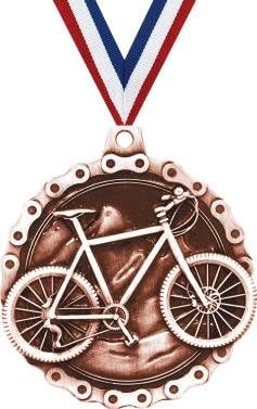 Crown Awards Biking Medals - 2" Bronze Mountain Bike Award Medals
