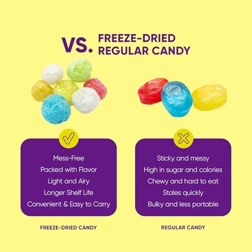 Star Candies Gefriergetrocknete Blasenbonbons | Gefriergetrocknete Amerikanische Süßigkeiten | Gefriergetrocknetes Dessert Geburtstagsfeiern | Astronauten-Snack | Freeze Dried Candy (60 g, 3 pack)