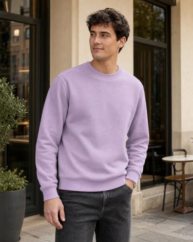 Image of Nobero Sweatshirts for Man Stylish | 280 GSM Rich Cotton Fleece Solid Regular Fit Full Sleeve Sweatshirt for Men | Stylish Casual Wear Winter Crew Neck Sweatshirt for Men