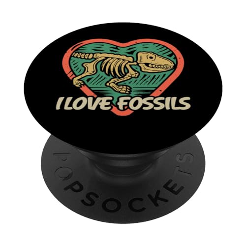 I Love Fossils Awesome Archeology Tees Dinosaur Bones Gear PopSockets PopGrip Intercambiable