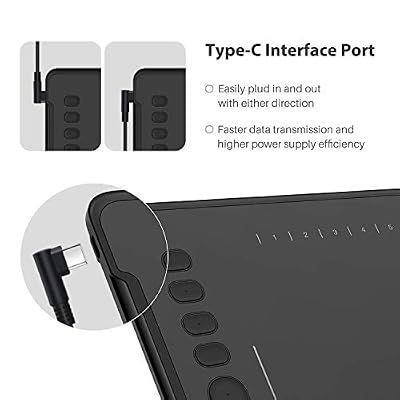 HUION Inspiroy H1161 Graphics Drawing Tablets Android Devices Support with 8192 Pressure Sensitivity Battery-Free Stylus, Pen Tablet for Chromebook, Android, Windows and Mac