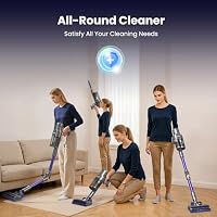 HENMAL Cordless Vacuum Cleaner JQ02,450W 45KPA Full-Size Stick Cleaner with 800ML Dual-Layer Cyclone Dust Cup,HEPAFiltration,Lightweight&Low Noise for HardFloor,Pet,Carpets，Purple — image 8