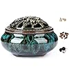 Ceramic Incense Burner with Incense Stick Holder Insulation use for Stick or Coil Incense Sage Cones and Frankincense Fambe Blue