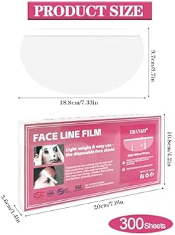 EBANKU 300 PCS Shower Face Shields, Eyebrow Covers Protector Makeup Protective Microblading Shower Visor for Salon Supplies and Eye Surgery