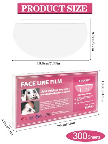 EBANKU 300 PCS Shower Face Shields, Eyebrow Covers Protector Makeup Protective Microblading Shower Visor for Salon Supplies and Eye Surgery