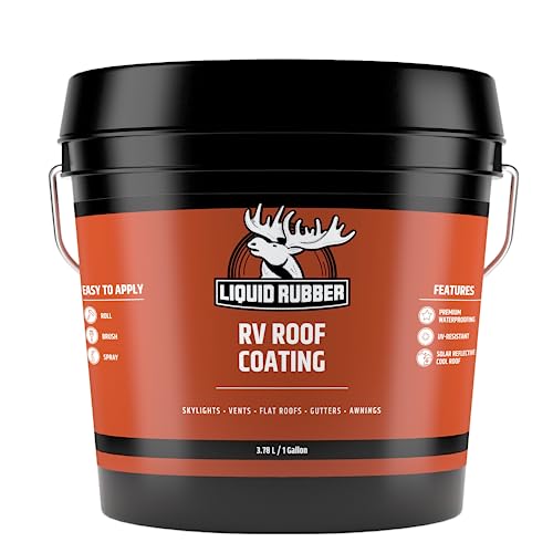 Liquid Rubber RV Roof Coating - Solar Reflective Sealant, Trailer and Camper Roof Repair, Waterproof, Easy to Apply
