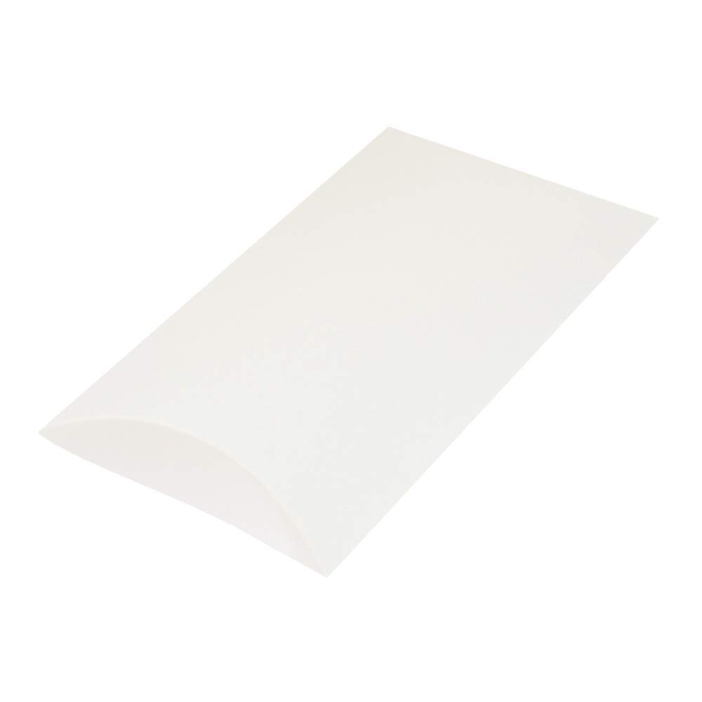 50 Eco-friendly Kraft Pillow Boxes (160x138x40mm) White