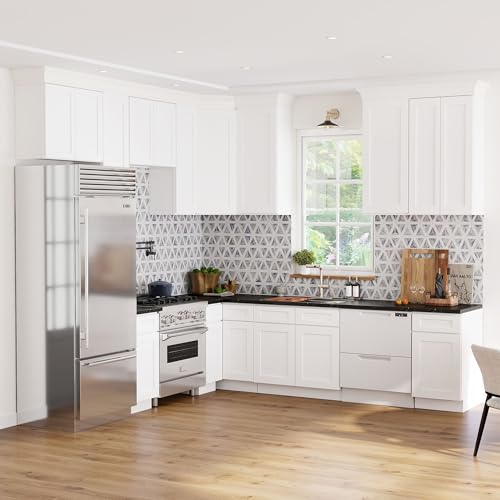CASAINC 14-Piece White Kitchen Cabinet Set