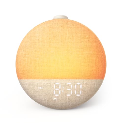 Dreamegg Sunrise 2 - Sunrise Alarm Clock Sound Machine for Sleep Favorites Mode Sleep Routines Dimmable Night Light 29 Soothing Sounds White Noise Machine Wake Up Light for Bedrooms (Cream)