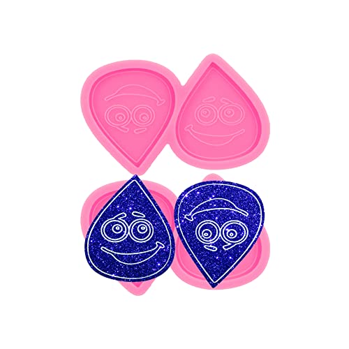 AMZTOART 2PC 1.7in Phone Grip Resin Blood Drop Molds on Top Phone Socket Silicone Mold for Epoxy Casting DIY Making Badge Reel Making