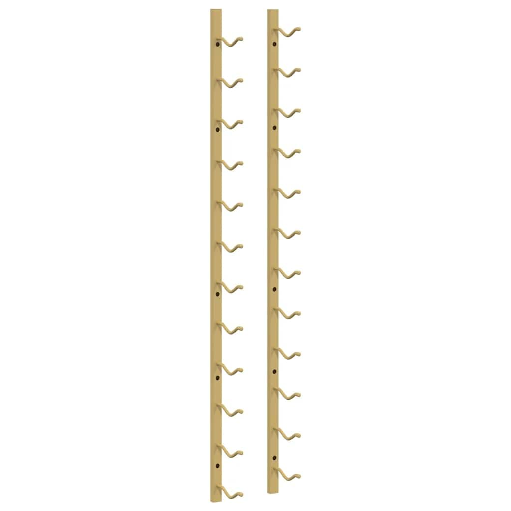 Wand-Weinregal für 12 Flaschen 2 STK Golden Eisen, Weinregal Flaschenregal Hängeregal Barregal Kellerregal Aufbewahrung Lagerung für Küche Speisekammer Wohnzimmer