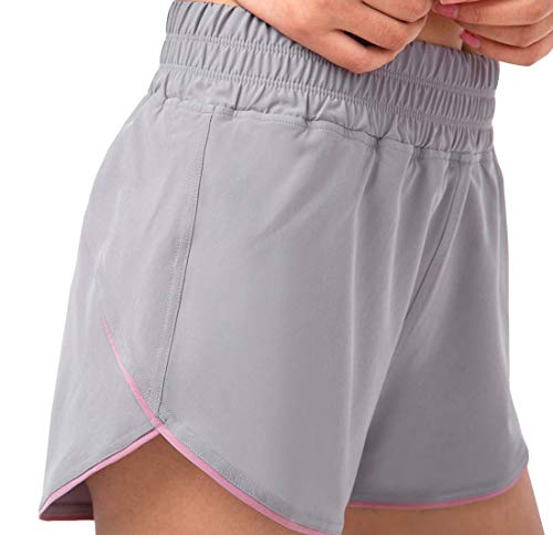 EDENCOMERS Ladies Moisture Wicking Sport Track Field Running Shorts Grey