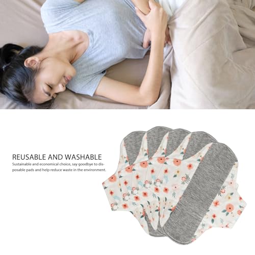 Image of 5pcs Reusable Menstrual Pads, Reusable Pads for Women, Cloth Pads for Women, Washable Sanitary Napkins Reusable Cloth Menstrual Pads Breathable Feminine Pads for Women Girls