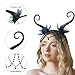 AUOCATTAIL Flower Fairy Headband Black Devil Horns Headband Butterfly Elf Tentacle Head Band with Pendants for Halloween Cosplay Carnival Fashion Hair Accessories