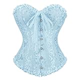 Zhitunemi Renaissance Corset Tops For Women: Blue Corsets Plus Size Halloween Costumes - Ren Faire For Renaissance Festival Light Blue Shapewear Medium
