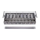 Commercial 8 Burner Gas Countertop Griddle with Smokeless Yakitori Grill, Adjustable Height LPG Propane Indoor Griddle, Removable Grill Net