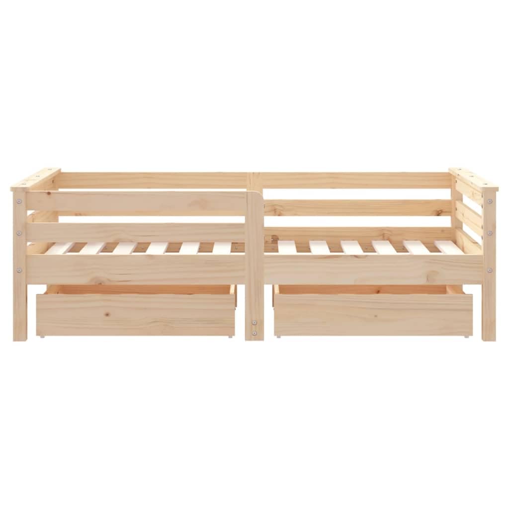 vidaXL Estructura de Cama para Niños con Cajones, Somier con Almacenaje, Cama Infantil, Mueble para Dormitorio, Madera de Pino 70x140 cm